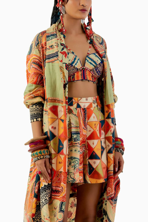 Multicolor Hina Trench Coat
