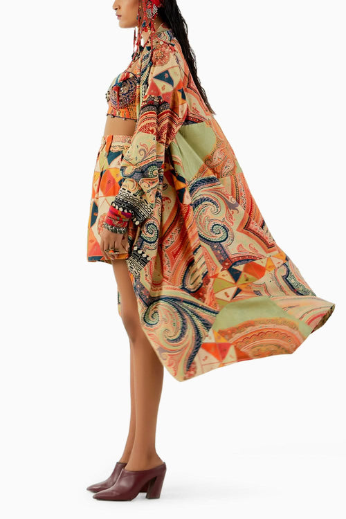 Multicolor Hina Trench Coat