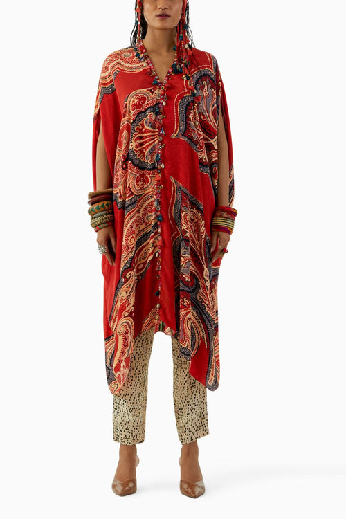 Sindoor Printed Ritu Kaftan Tunic and Trouser Set
