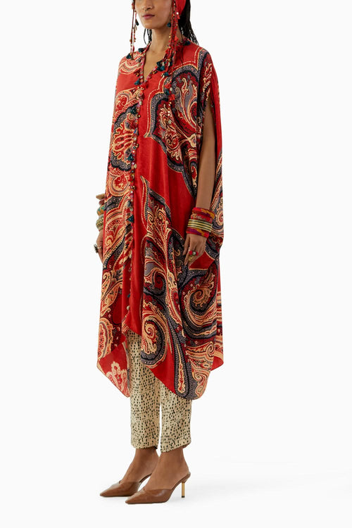 Sindoor Printed Ritu Kaftan Tunic and Trouser Set