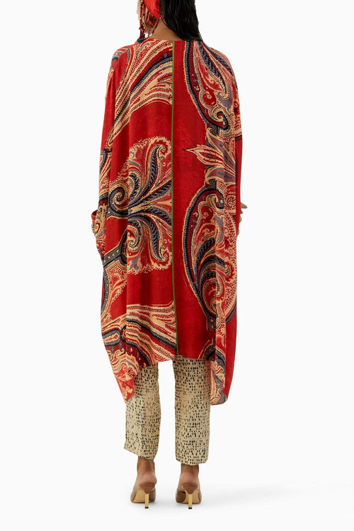Sindoor Printed Ritu Kaftan Tunic and Trouser Set