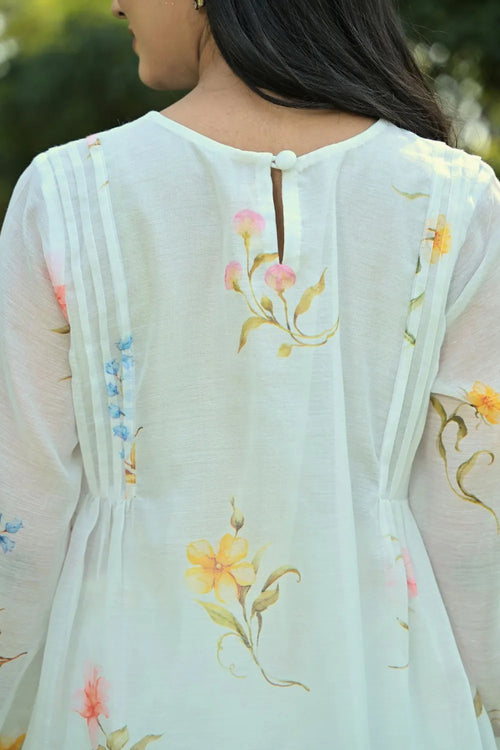White Cotton Chanderi Co-ord