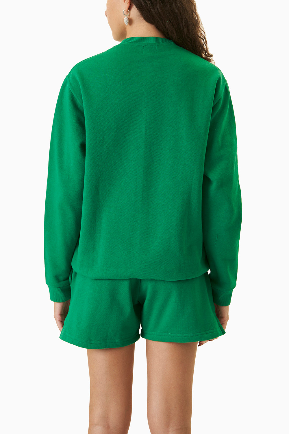 Green Jaipur Embroidered Sweatshirt With Kullu Shorts