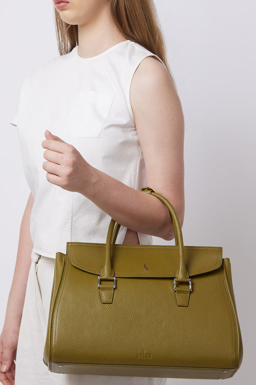 Coco Pebble Olive Large Satchel Bag