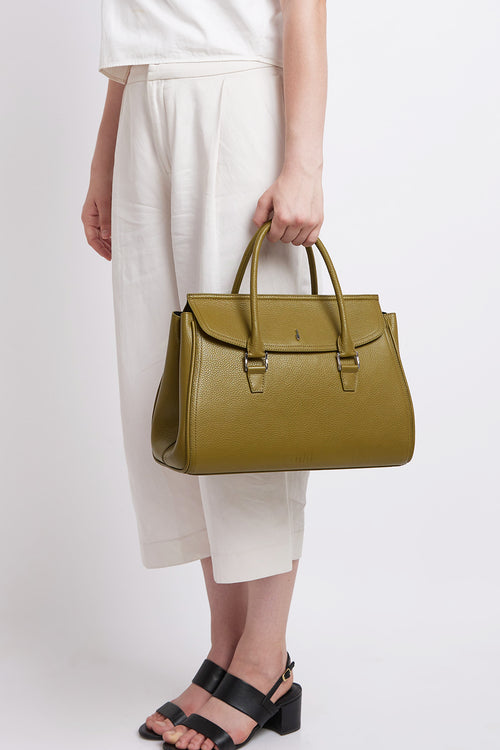Coco Pebble Olive Large Satchel Bag