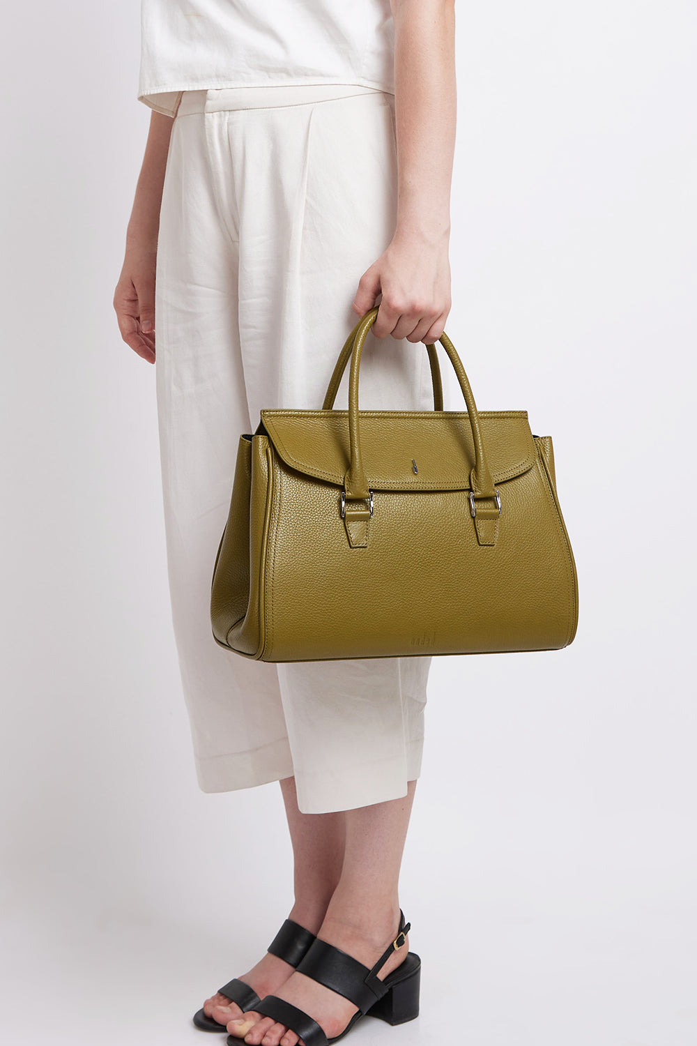 Coco Pebble Olive Large Satchel Bag