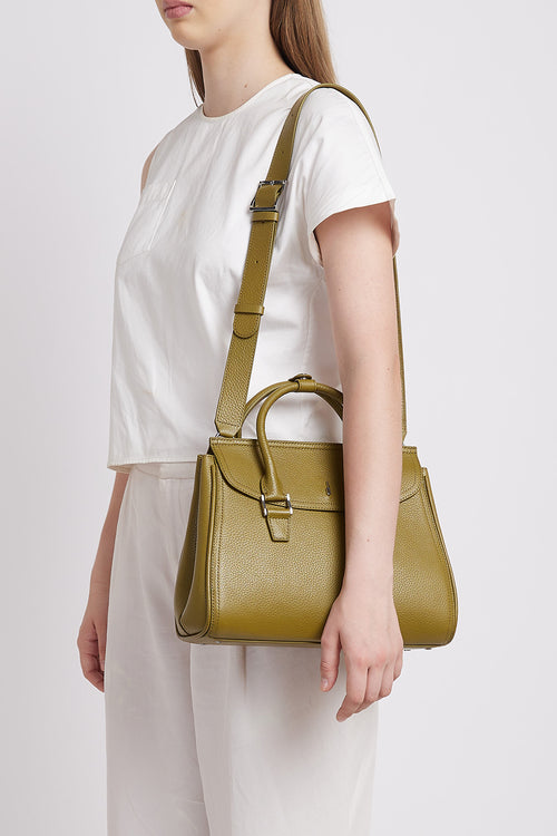 Coco Pebble Olive Large Satchel Bag