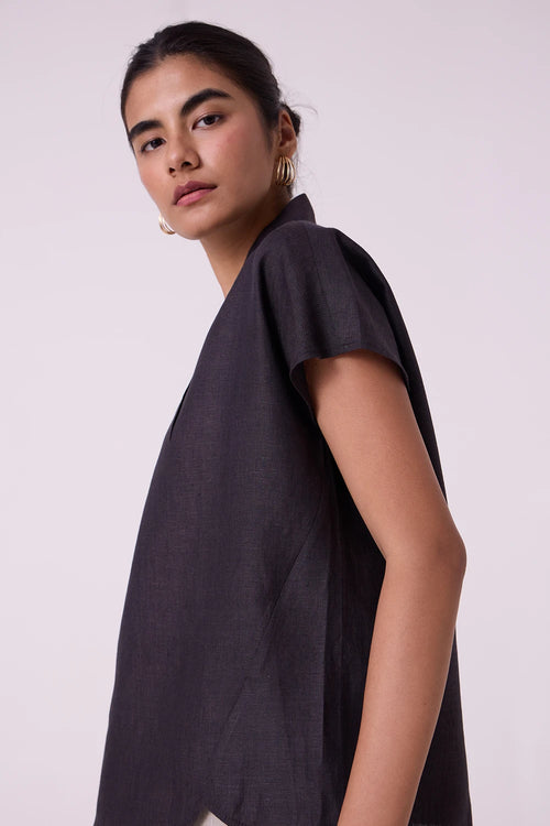 Orion Charcoal Linen Top