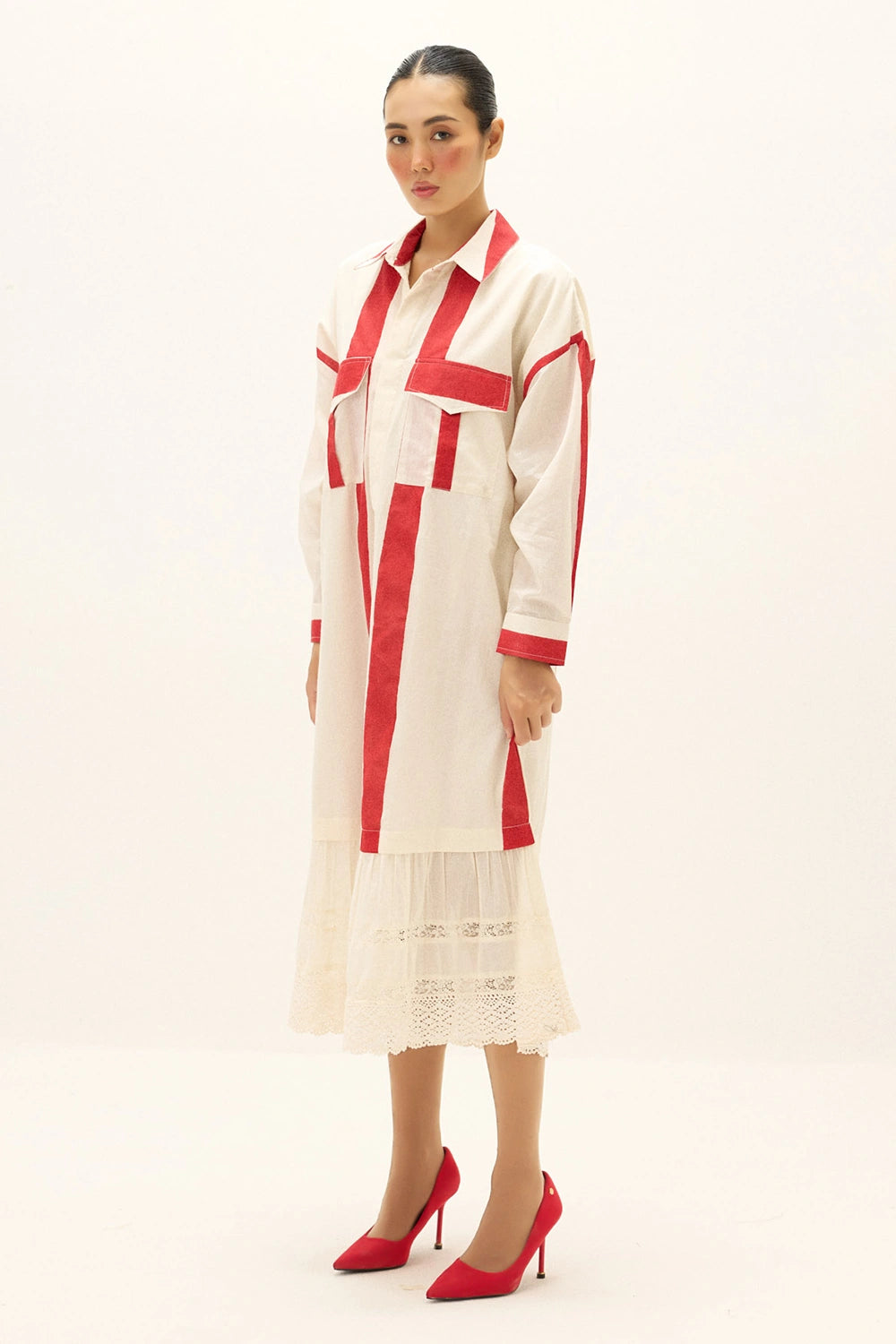 Off White Red Sylvia Dress