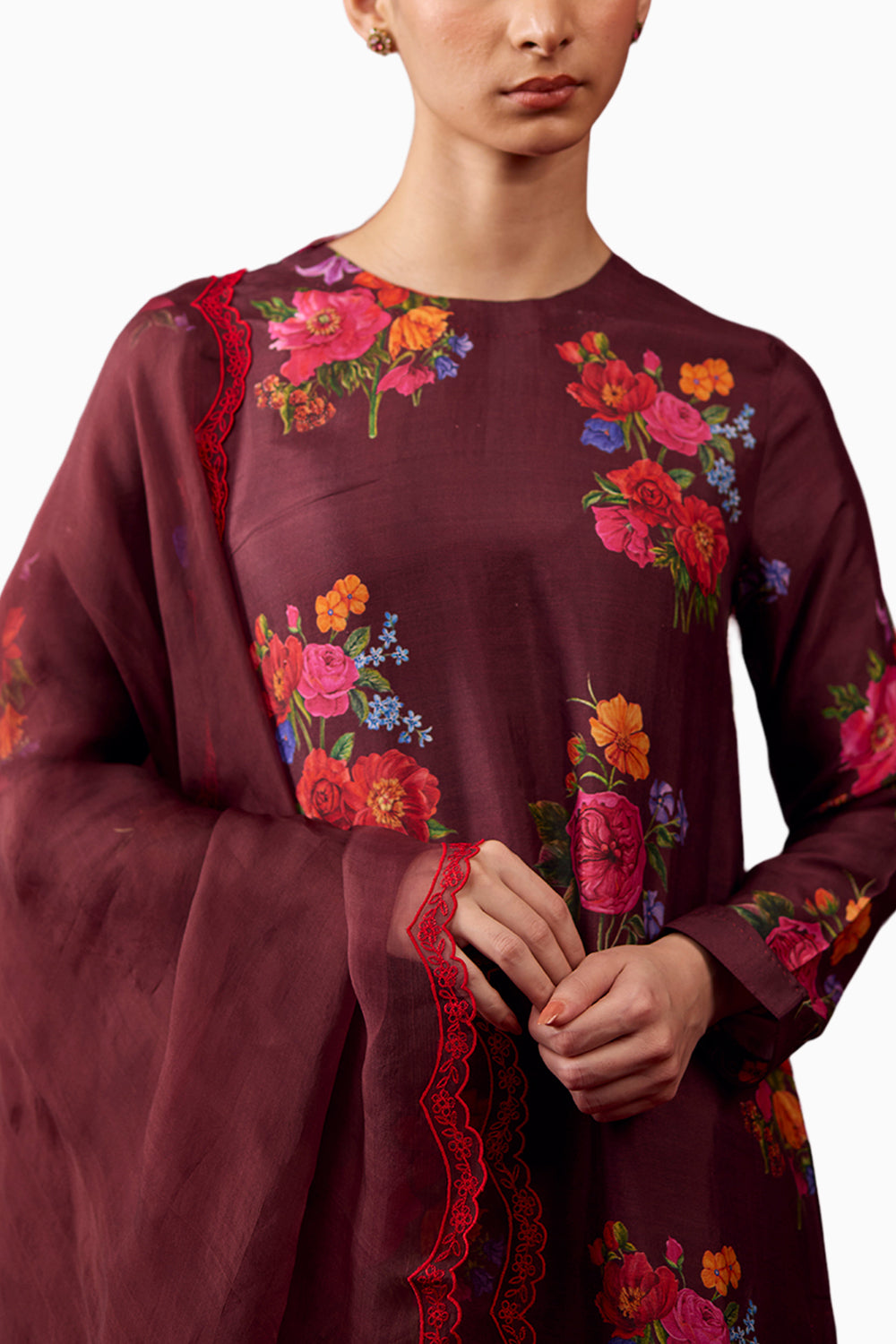 Enchanted Bloom Burgundy Kurta Set