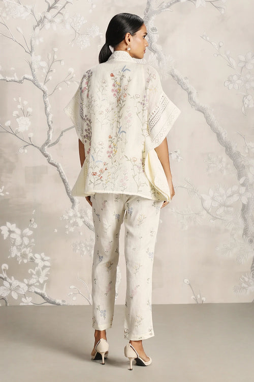 Walk in the Clouds Off White Short Kaftan and Pant