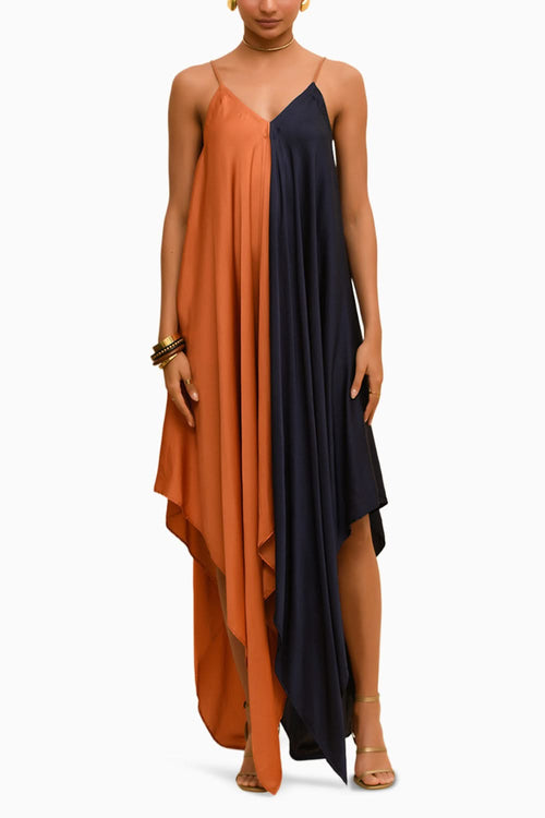 Two Tone Asymmetrical Dress