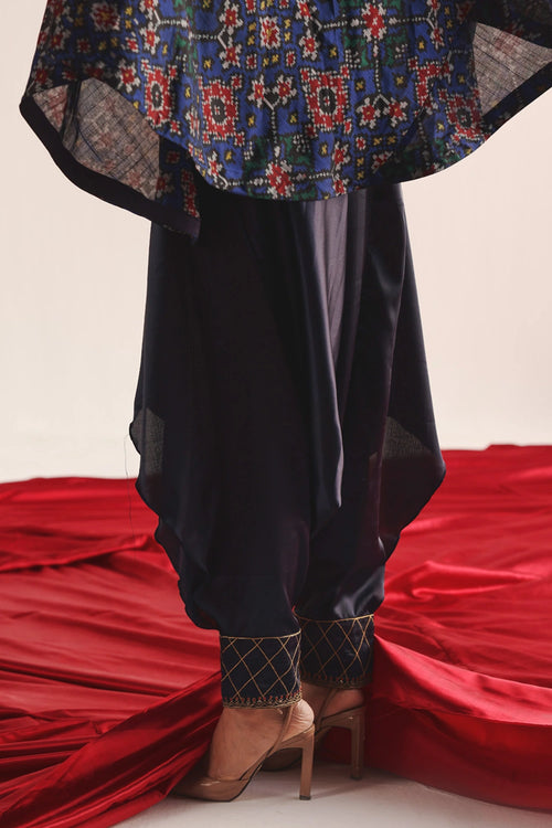 Indigo Harem Dhoti Pants With Marodiwork