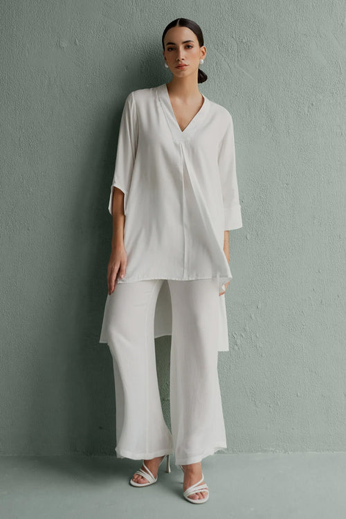 Zena White Top With Pants
