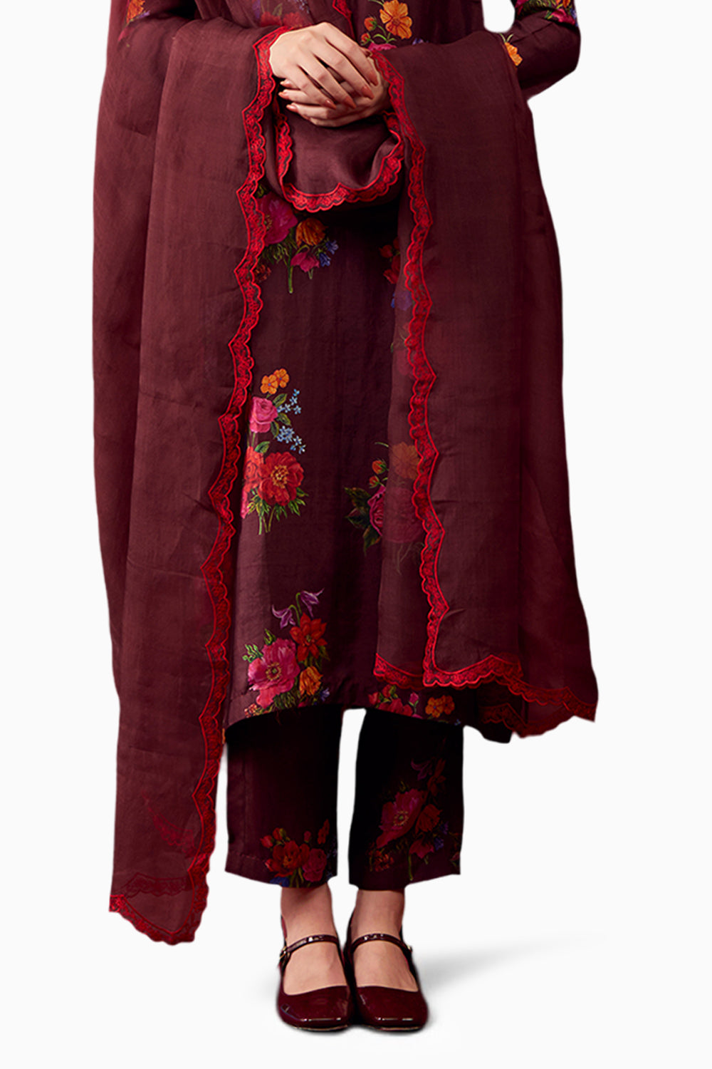 Ethereal Burgundy Dupatta