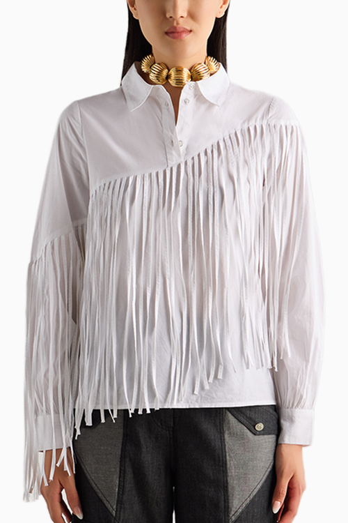 White Fringe Shirt
