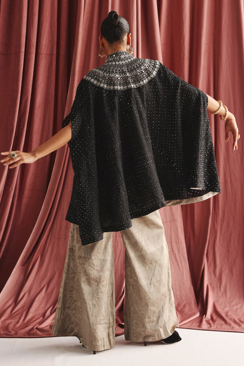 Charcoal Grey Tissue Palazzo Pants