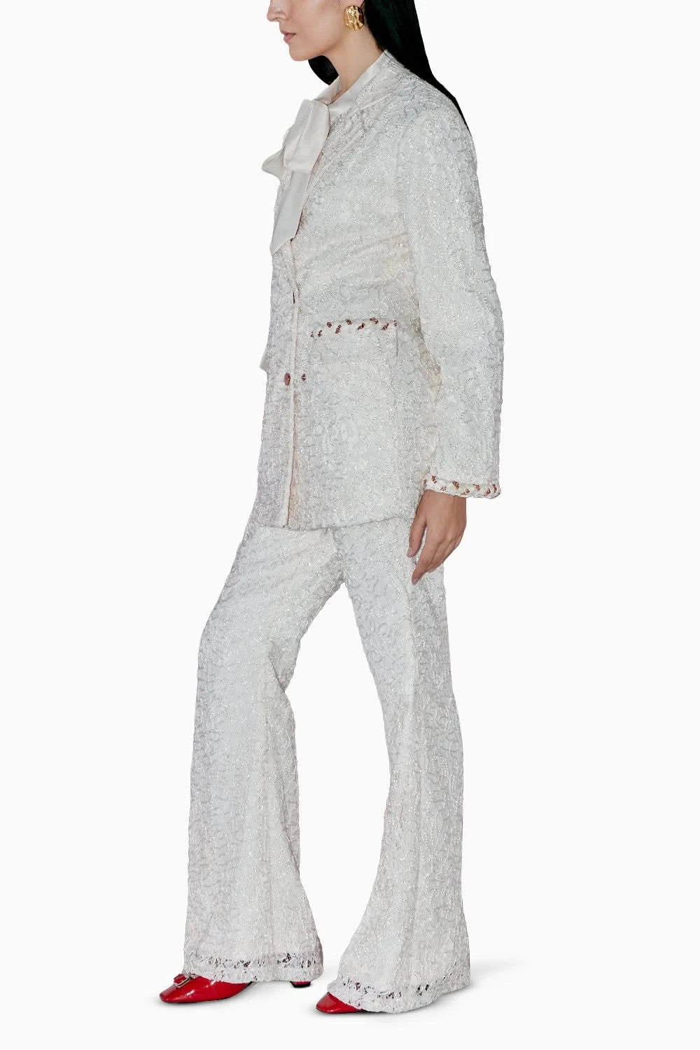 Terra Ivory Lace Blazer Set