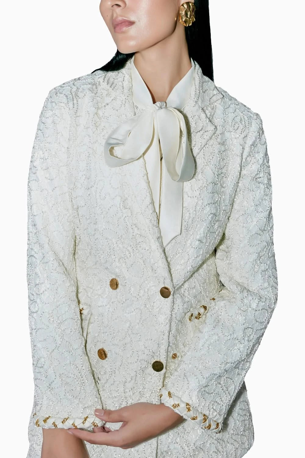 Terra Ivory Lace Blazer Set