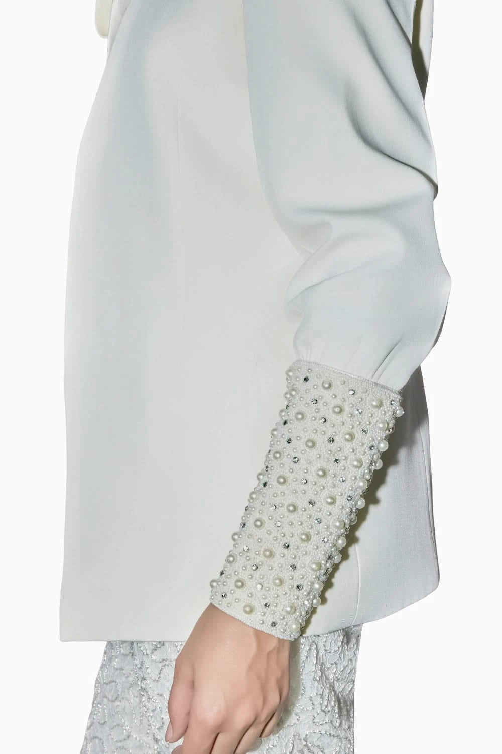 Terra Ivory Pearl Embellished Blazer Set