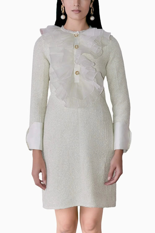 Harper Ruffle Tweed Dress