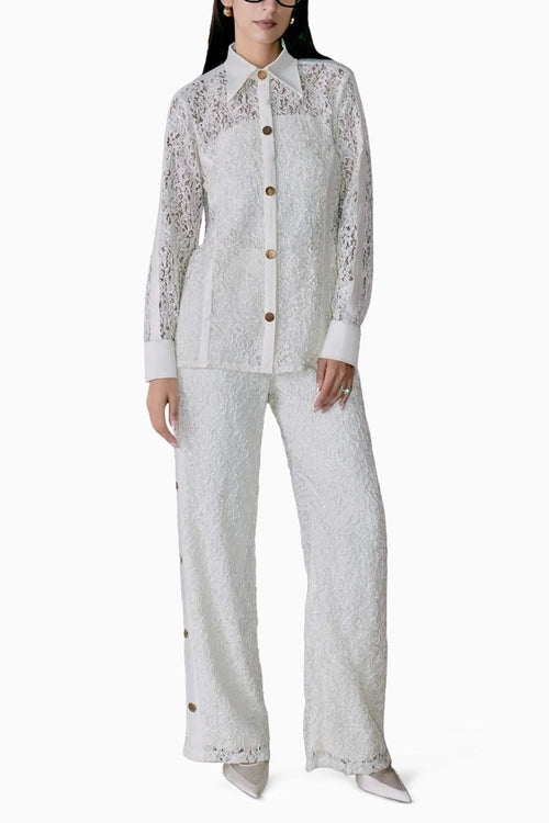 Terra Ivory Lace Pant Set