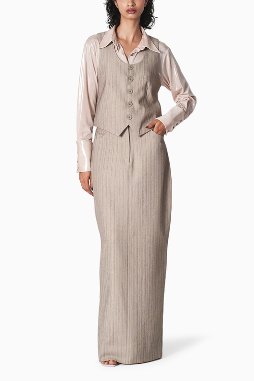 Dull Grey Essential Jersey Shirt and Alex Waist Coat 2.0 with Corp Skirt