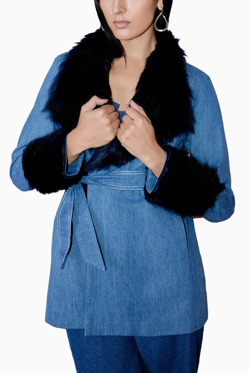 Denim Fur Jacket