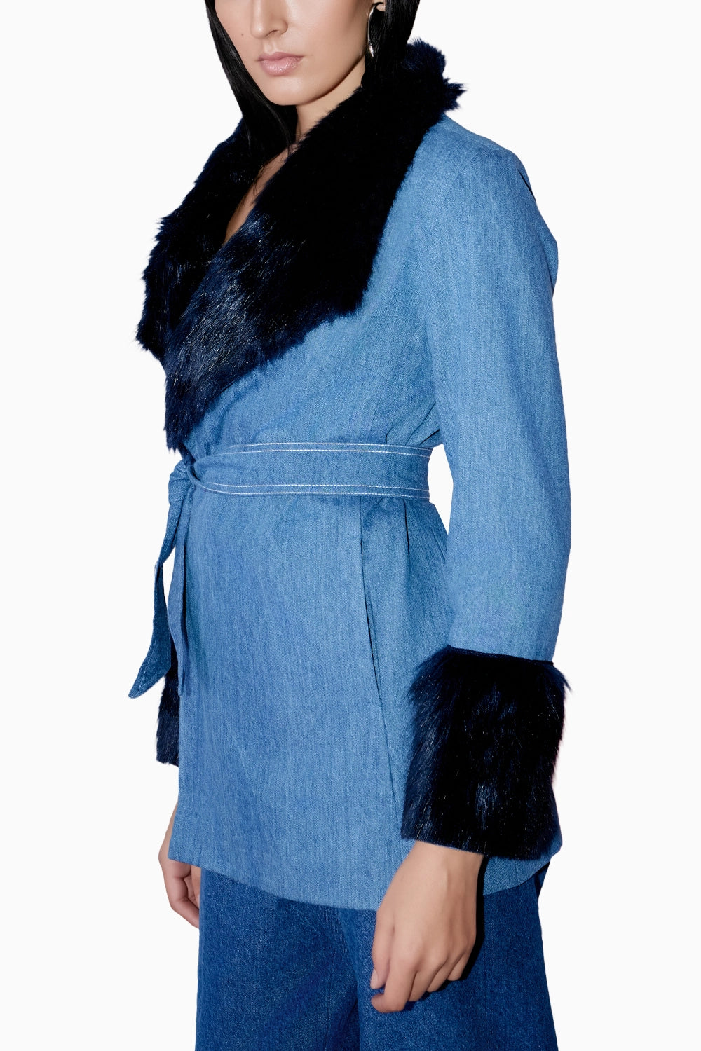 Denim Fur Jacket