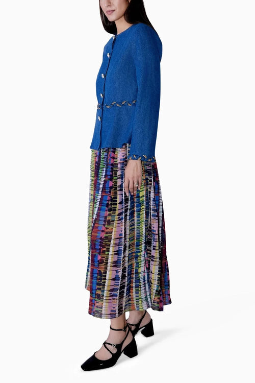 Denim Peplum Skirt Set