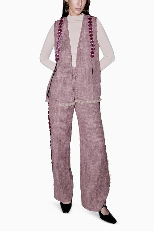 Tweed Sleeveless Jacket Set