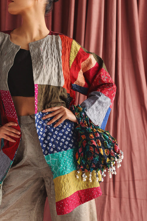 Multicolor Recycled Long Jacket