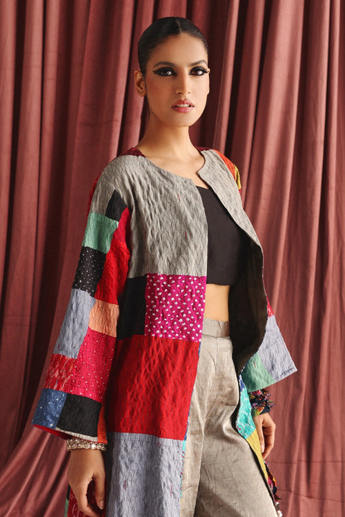Multicolor Recycled Long Jacket
