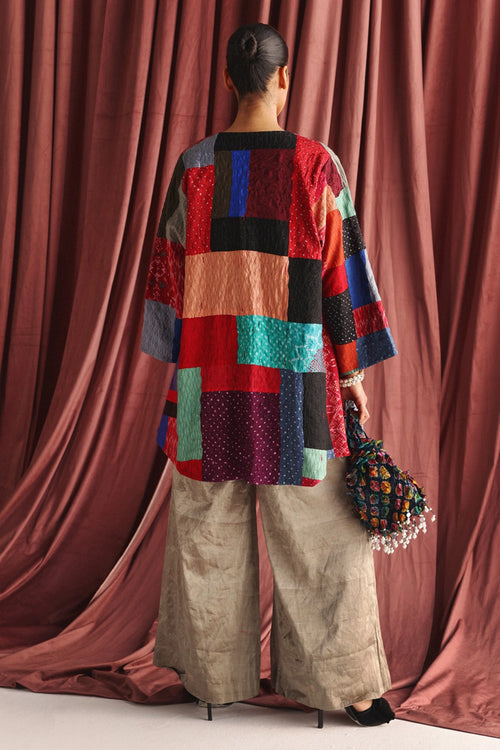 Multicolor Recycled Long Jacket