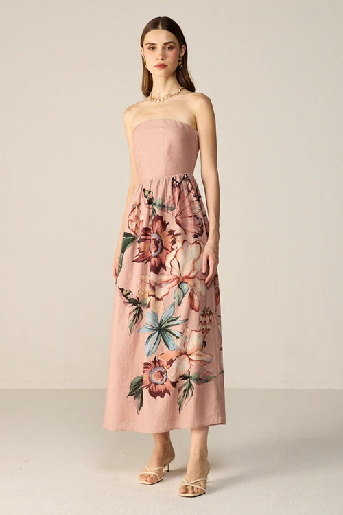 Pink Orelia Midi Dress