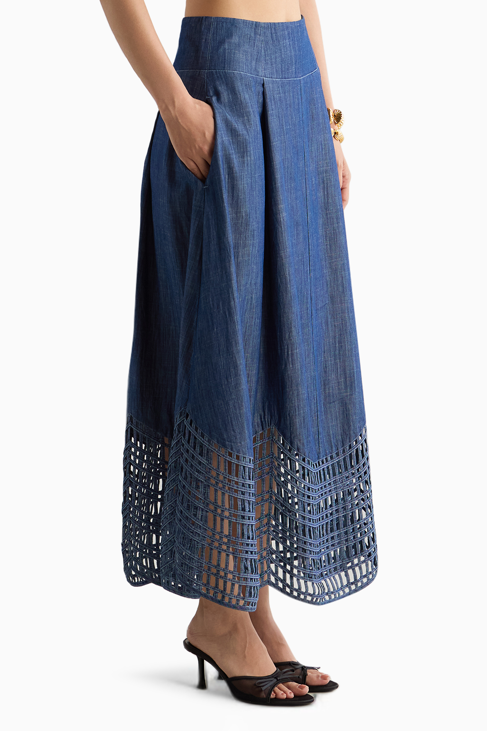 Denim Sunray Skirt