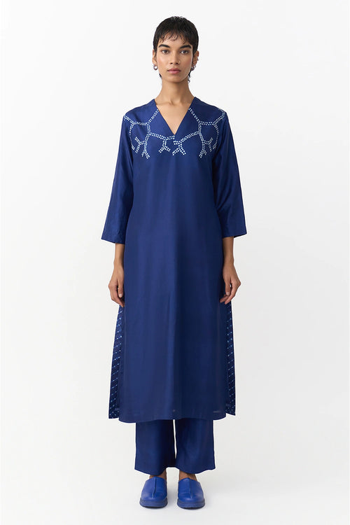 Badra Navy Kurta