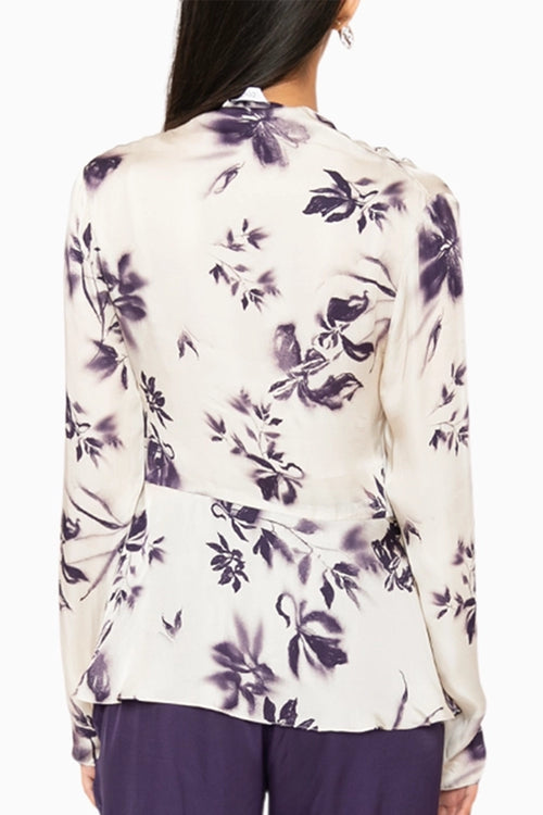 Magnolia Blue Wrap Top