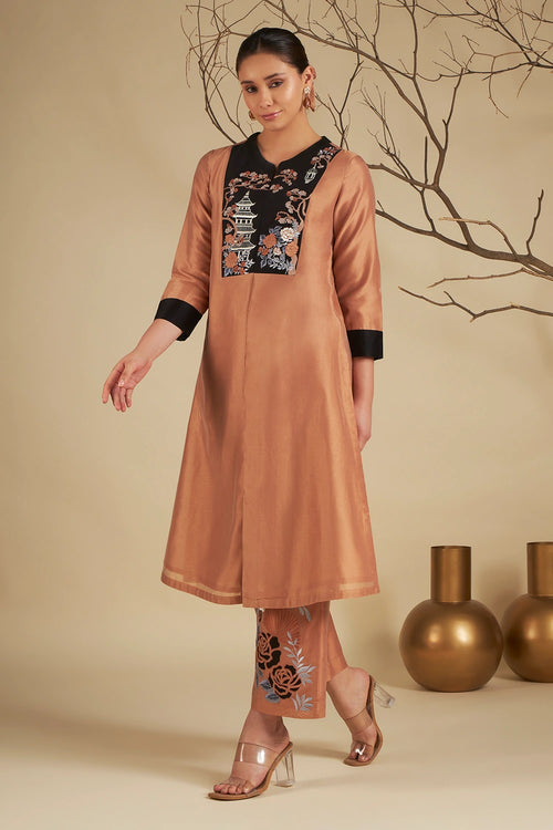 Peach Riva Kurta Set
