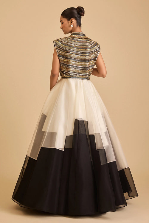 Miraas Metal Anarkali And Skirt Set