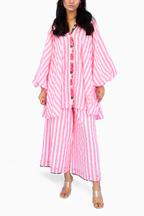Pink Candy Stripes Raglan Shirt