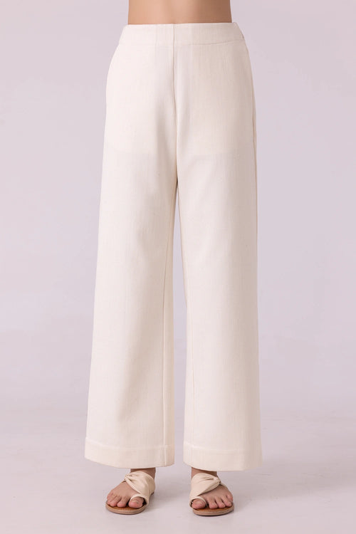 Smith Off White Handwoven Denim Pants
