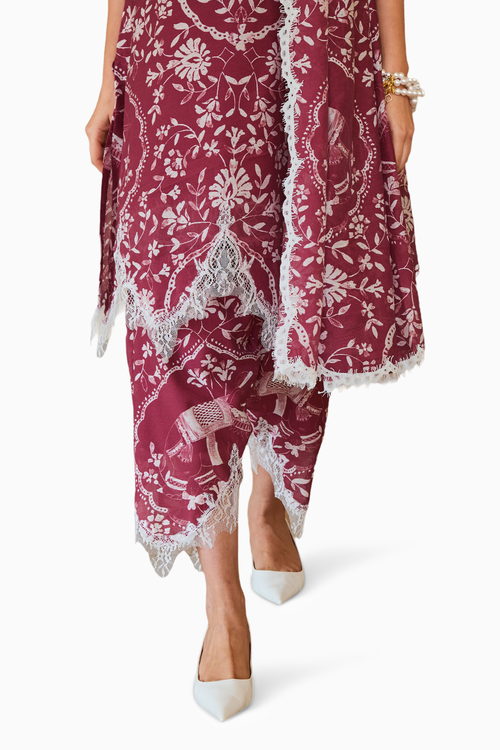 Burgundy Jamuna Set