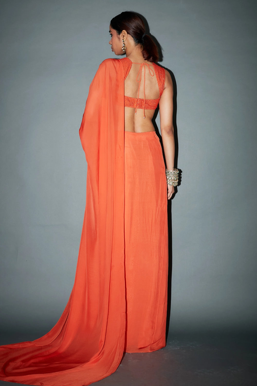 Maddeline Orange Sari