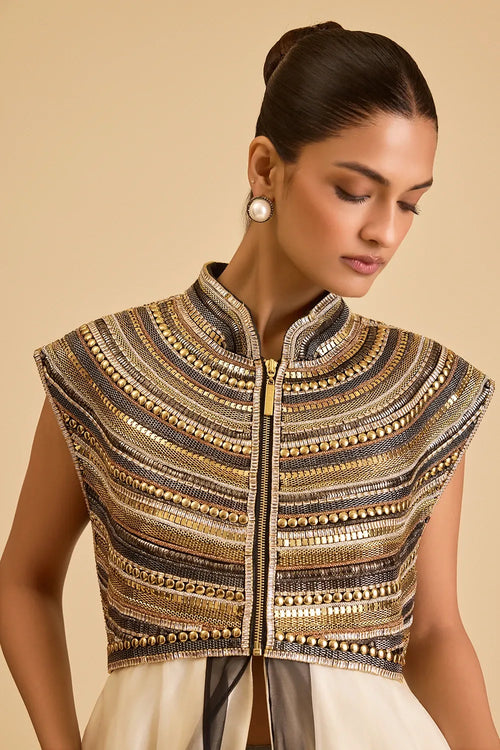 Miraas Metal Anarkali And Skirt Set