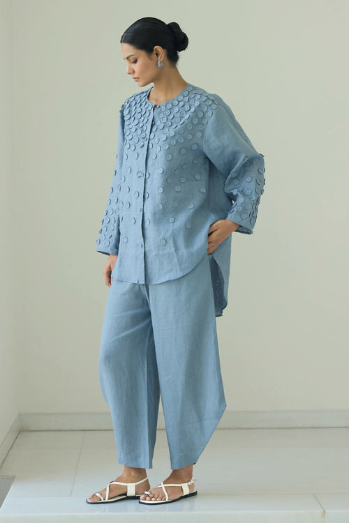 Masie Circles Shirt With Lia Elasticated Cross Fall Pants