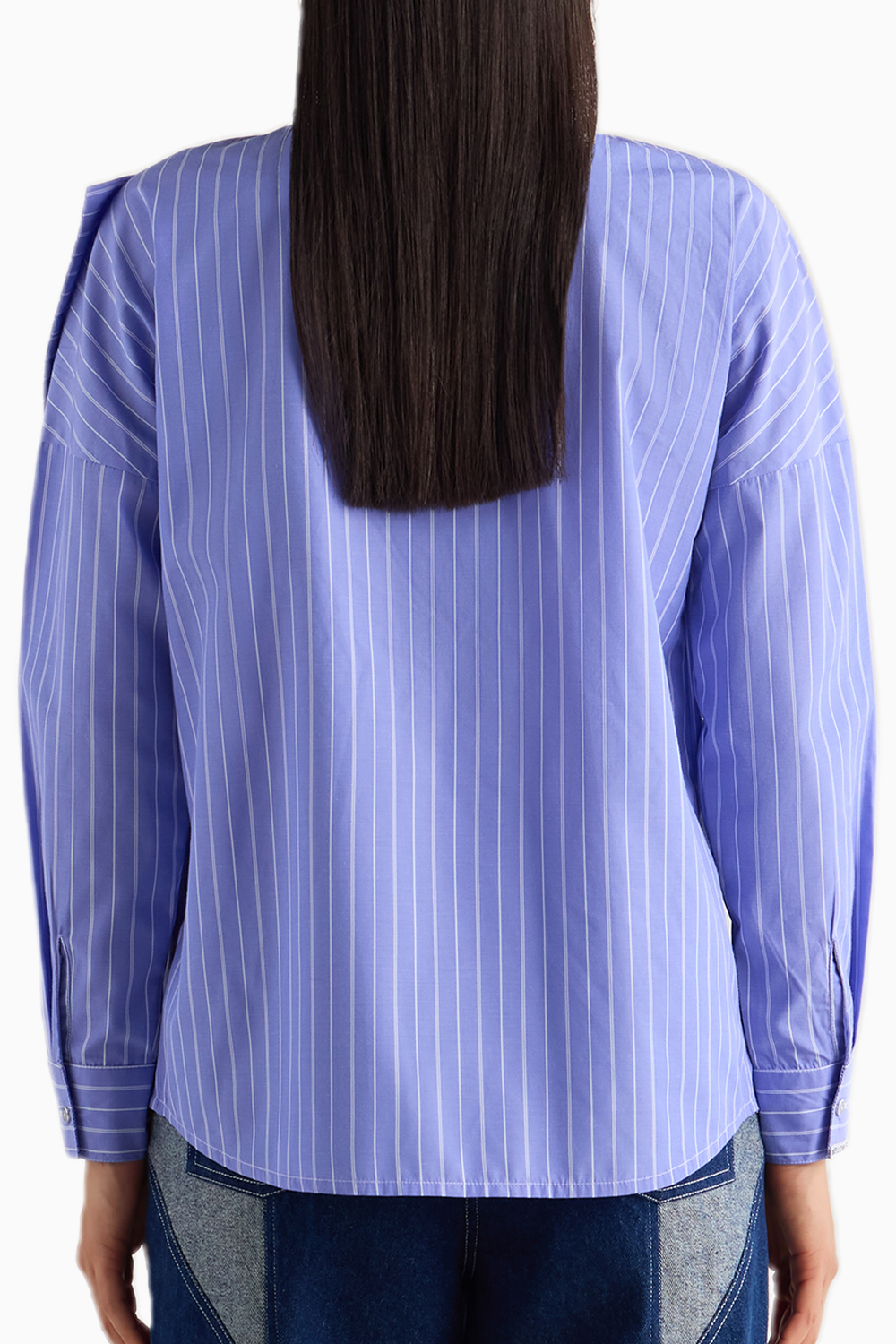 Blue Stripe Bow Shirt