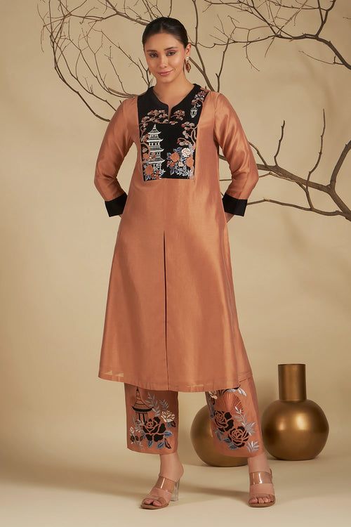 Peach Riva Kurta Set
