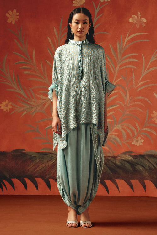 Sea Foam Bandhani Tunic Top