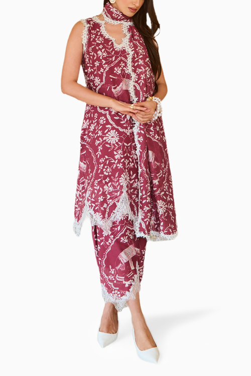 Burgundy Jamuna Set
